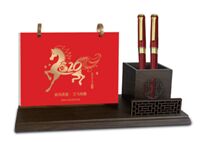 木质多功能办公台座  AY-26006（春风得意）—AY-26007（马上暴富）—AY-26008（马运亨通）—AY-26009（福运连连）