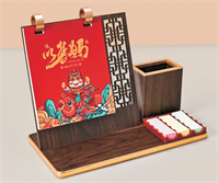 商务笔筒木质台历— HF-8017