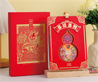 十四张多功能特种精雕木座台历— LD-26104（多福多财）