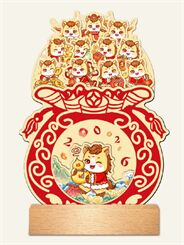 十三张时尚创意木座台历— LD-26108（福气满满）—LD-26109（财源滚滚）