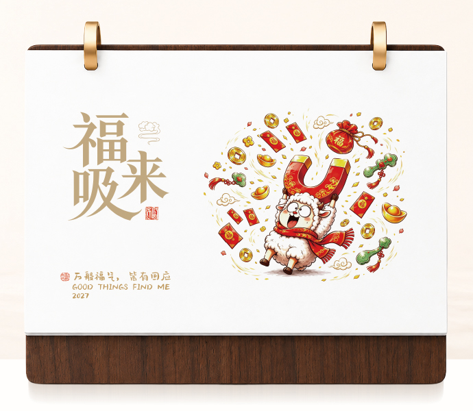 高档简欧胡桃木台历   JY003