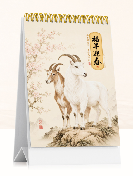 高档盒装典藏精品文化台历—  福羊迎春  JY025