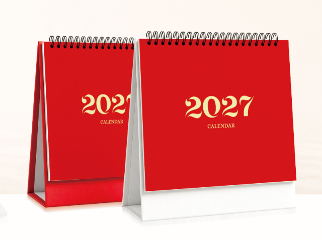 高档艺术纸创意花边工作秘书台历—  2027  JY027