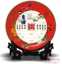 陶瓷彩盘周历景德镇陶瓷艺术彩盘收藏珍品